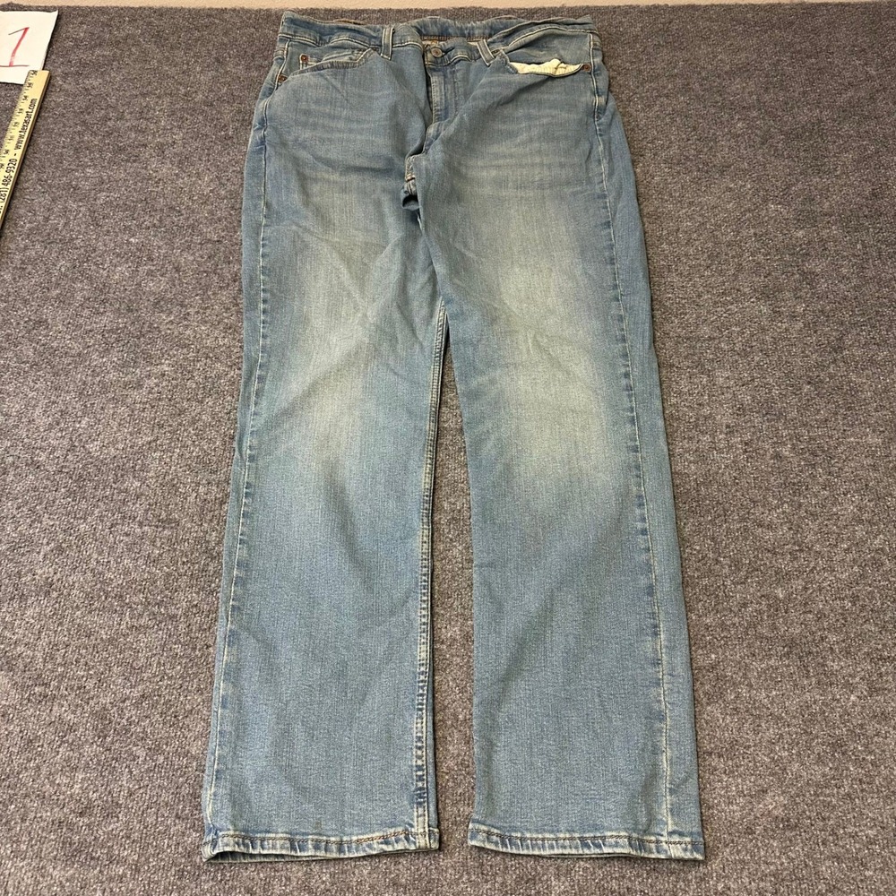 Levis Jeans Mens Size 38x32 Blue 514 Straight Fit Casual Light Wash Denim